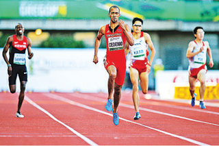 Romp to gold Cedenio wins 400m at World Juniors