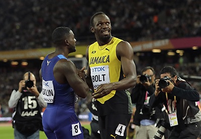 Gatlin spoils Bolt&rsquo;s farewell